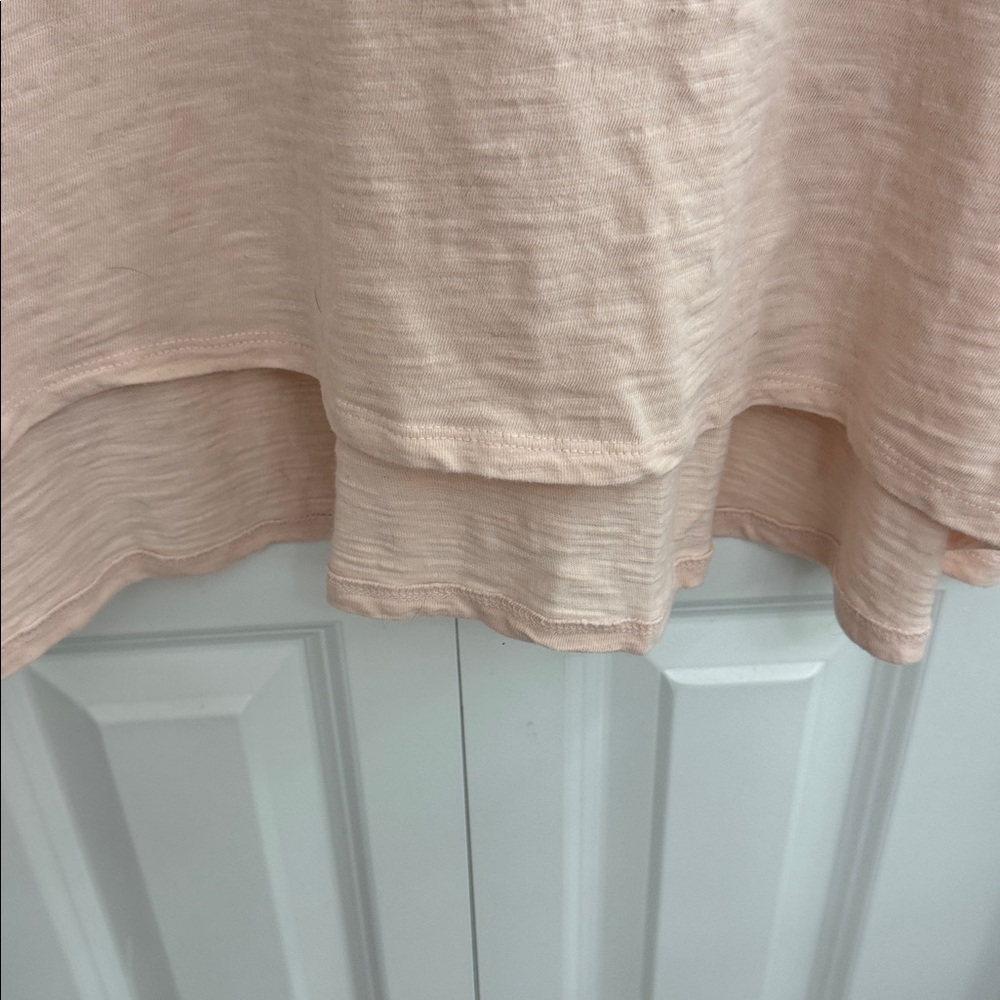 Soft Scoop Neck Short Sleeve Tee in Light Peach - Picture 4 of 5
